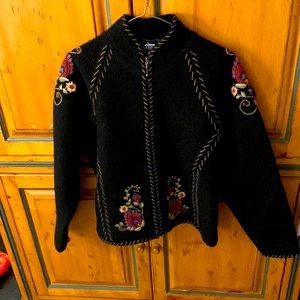 Icelandic design wool embroidered jacket